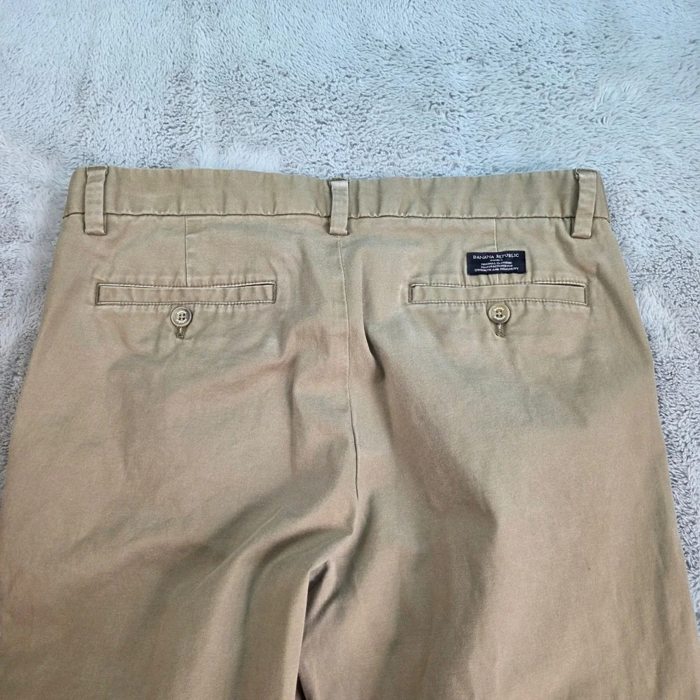 Banana Republic Emerson Chino Pants Mens 33x32 Straight Leg Stretch Twill Khaki
